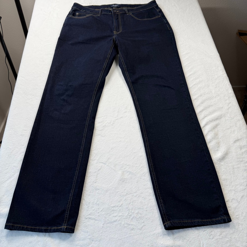 Flag & Anthem Premium Denim Mens 36/34 Dark Wash Indigo Good Stretch Jeans